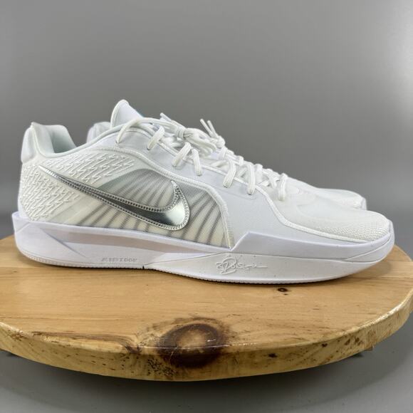 W19.5 / Mens 18 - Nike Sabrina 2 \'White Noise\' Basketball Shoes White Silver NEW main image 7
